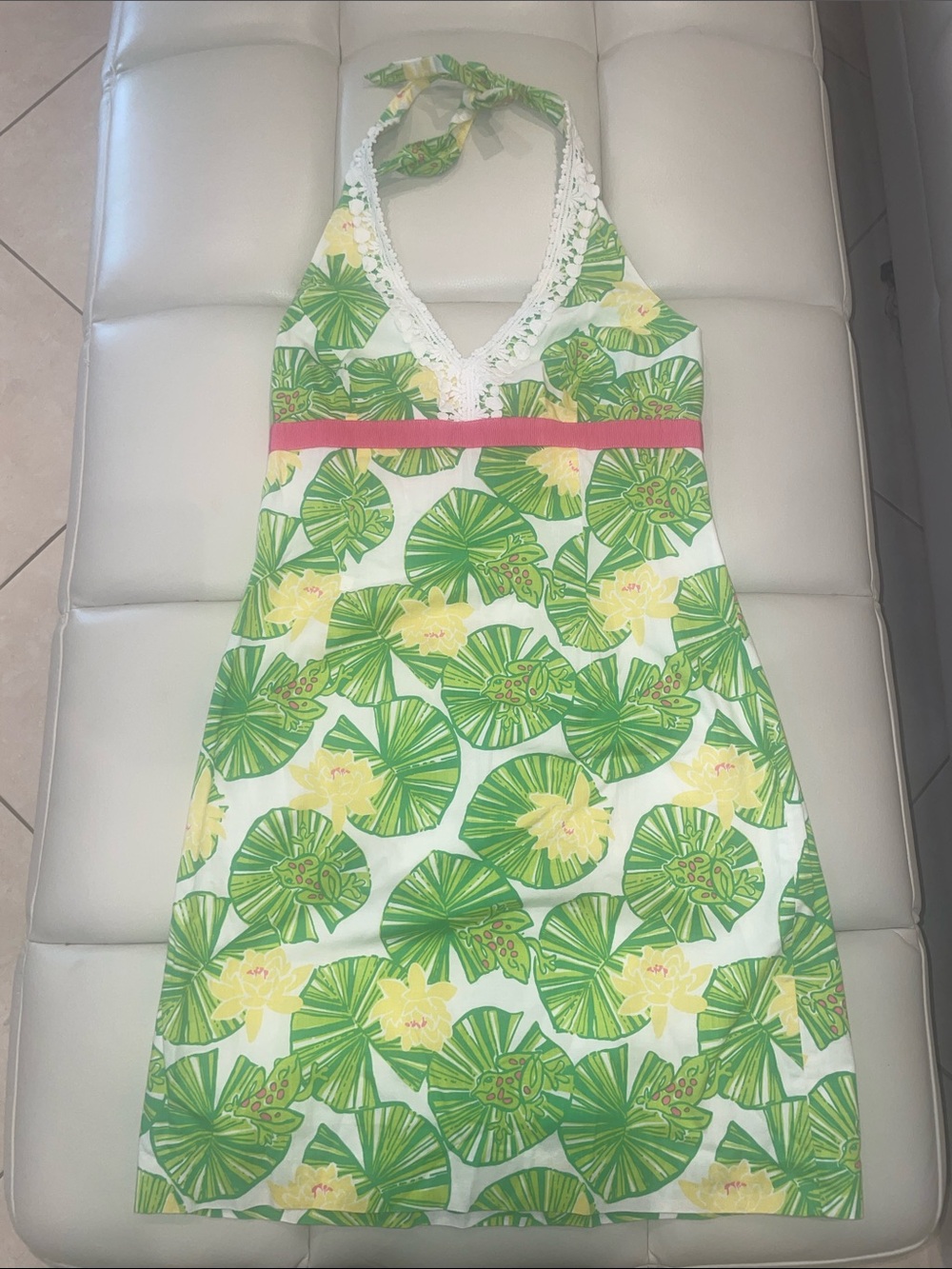 Lilly Pulitzer Cocoa Hip Hop tropical halter dress size 6 ❤️